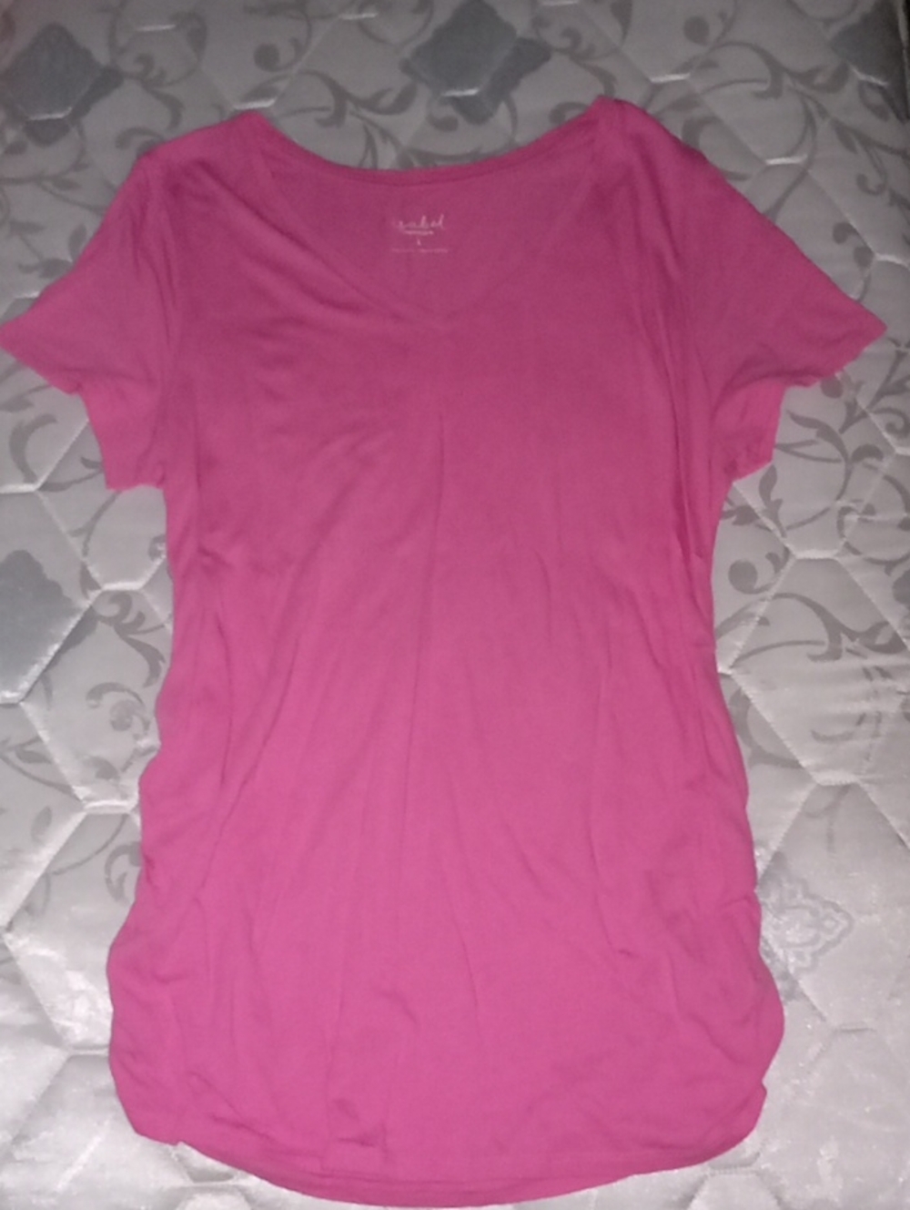 Isabel By Ingrid+Isabel Women’s Maternity Pink Short-Sleeve Scoop Neck Top